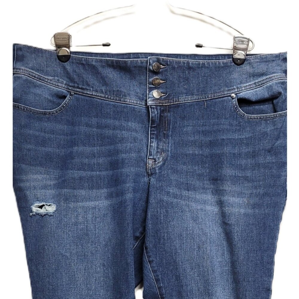 Lane Bryant Flex Magic Waistband Distressed High Rise Jegging Jeans 22 - Picture 2 of 7